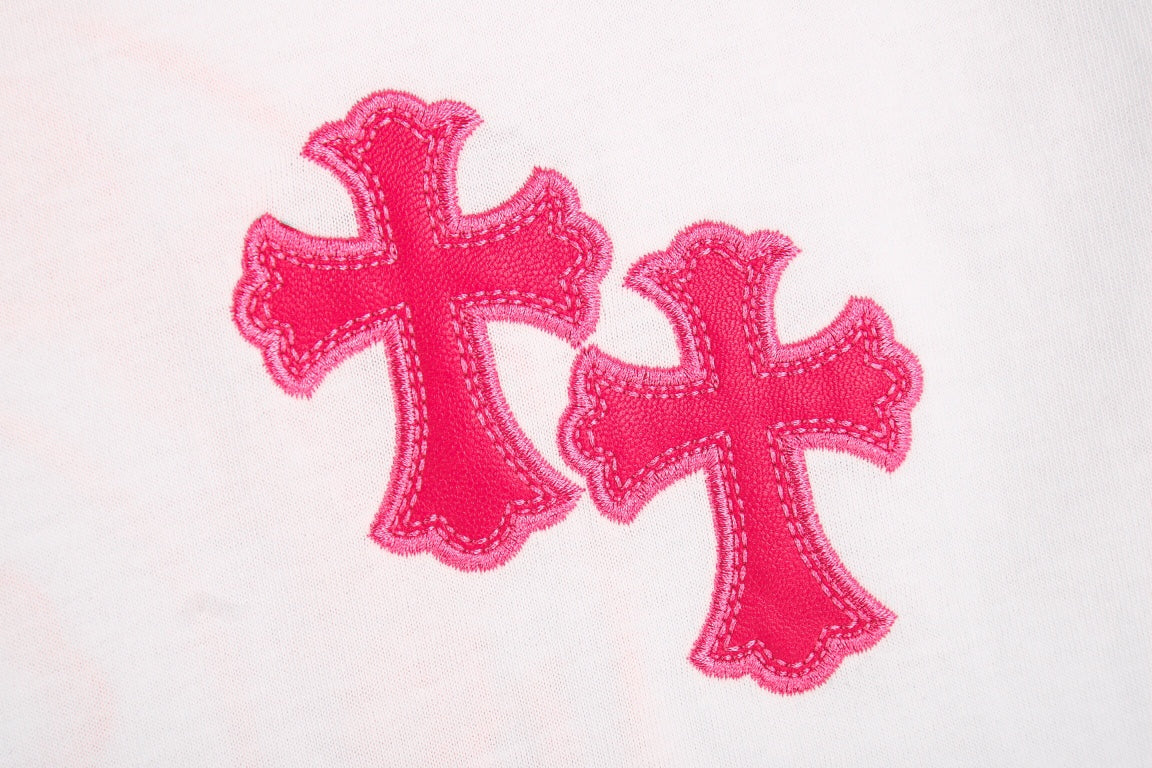 CHROME HEARTS HORSE SHOE LOGO T-SHIRT WHITE PINK - netstar®
