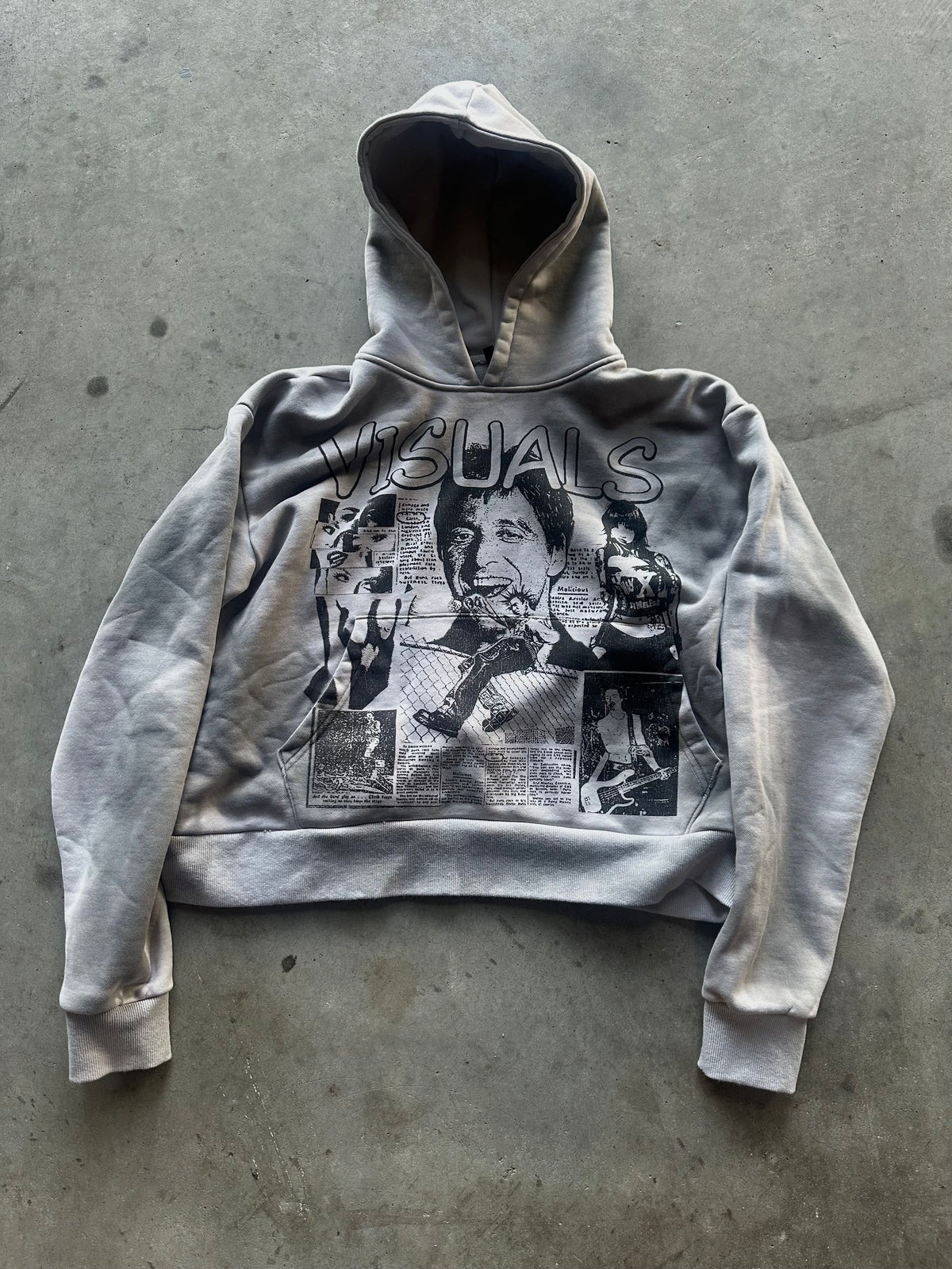 GREY GRUNGE HOODIE - netstar®