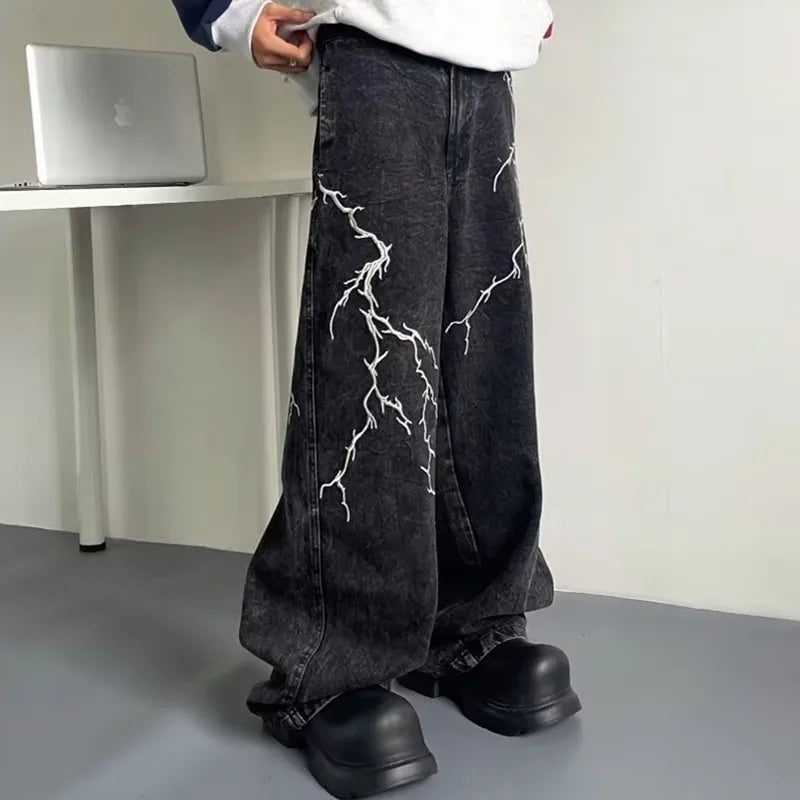 Thunder and Lightning Black Baggy Jeans - netstar®