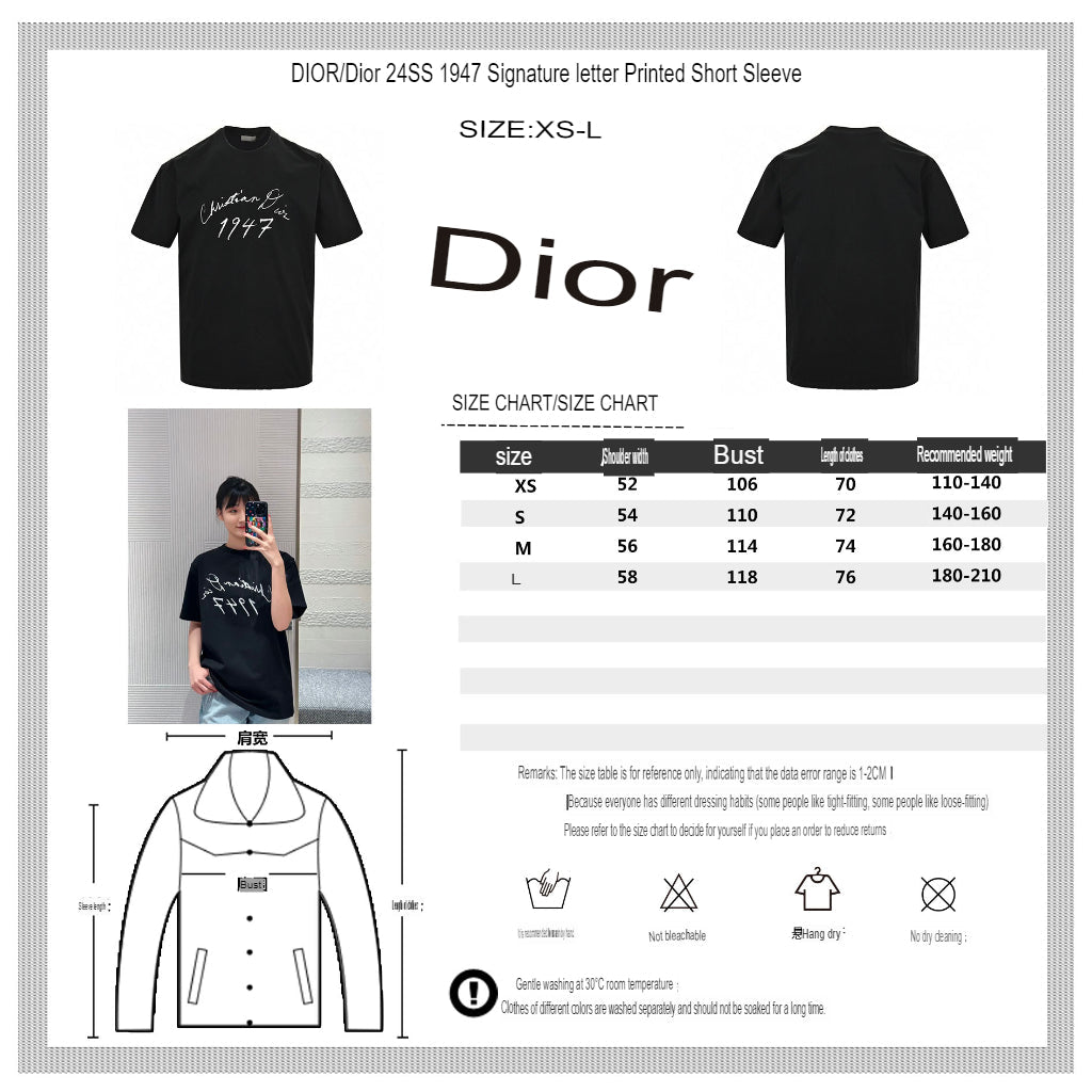 Dior 1947 Signature Black T-Shirt - netstar