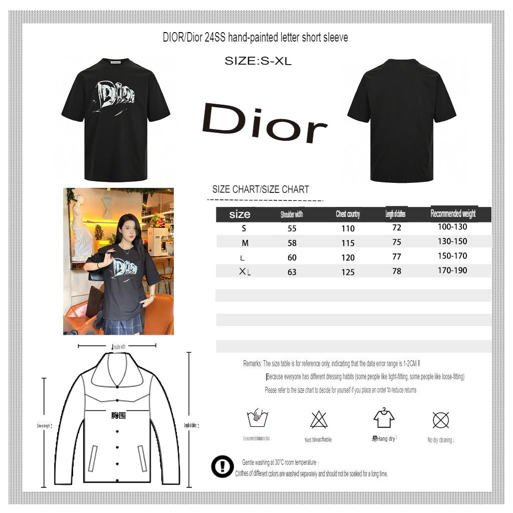 Dior Black T-Shirt with Bold Logo - netstar