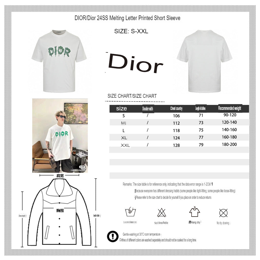Dior Dripping Logo T-Shirt (White) - netstar