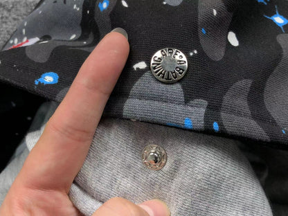 BAPE SPACE CAMO DOUBLE SHARK FULL ZIP HOODIE BLACK - netstar®