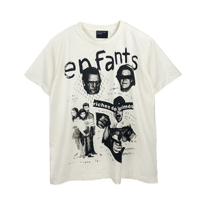 Casual short-sleeved T-shirt, printed cotton