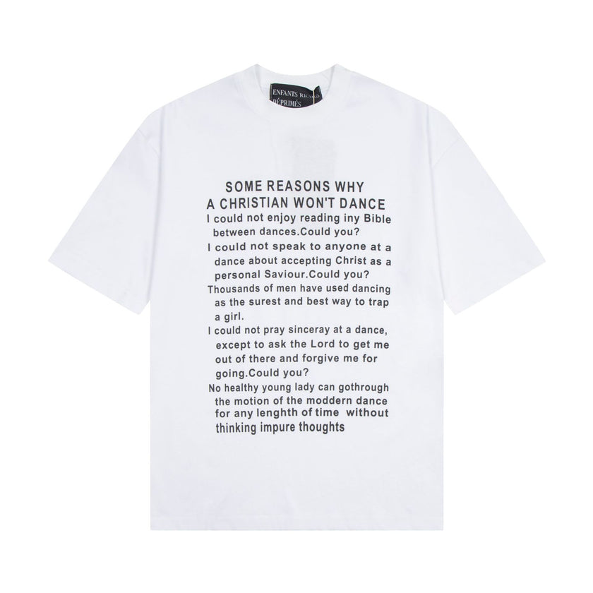 Casual short-sleeved T-shirt, printed cotton