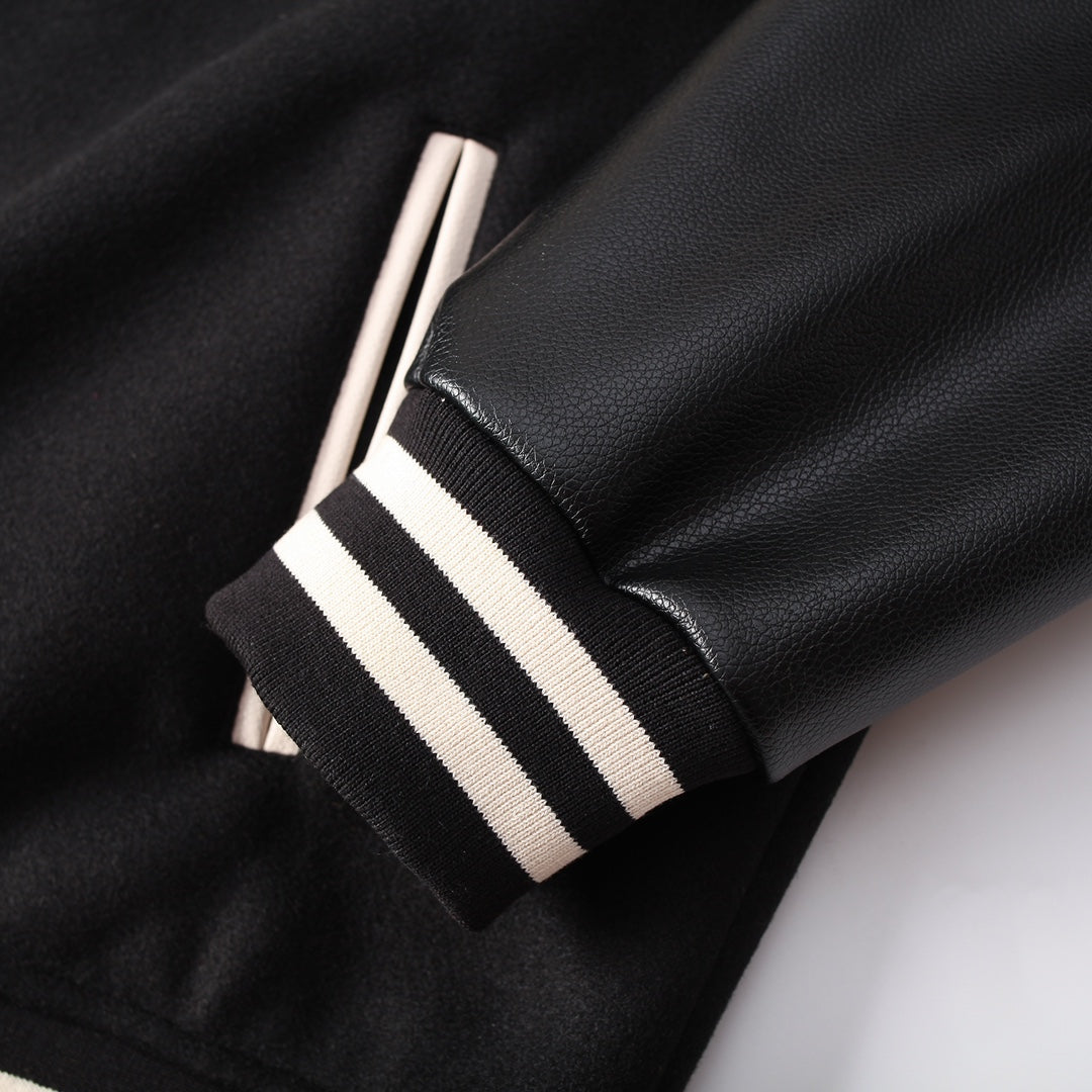 CHROME HEARTS HORSE SHOE LOGO VARSITY JACKET BLACK - netstar®