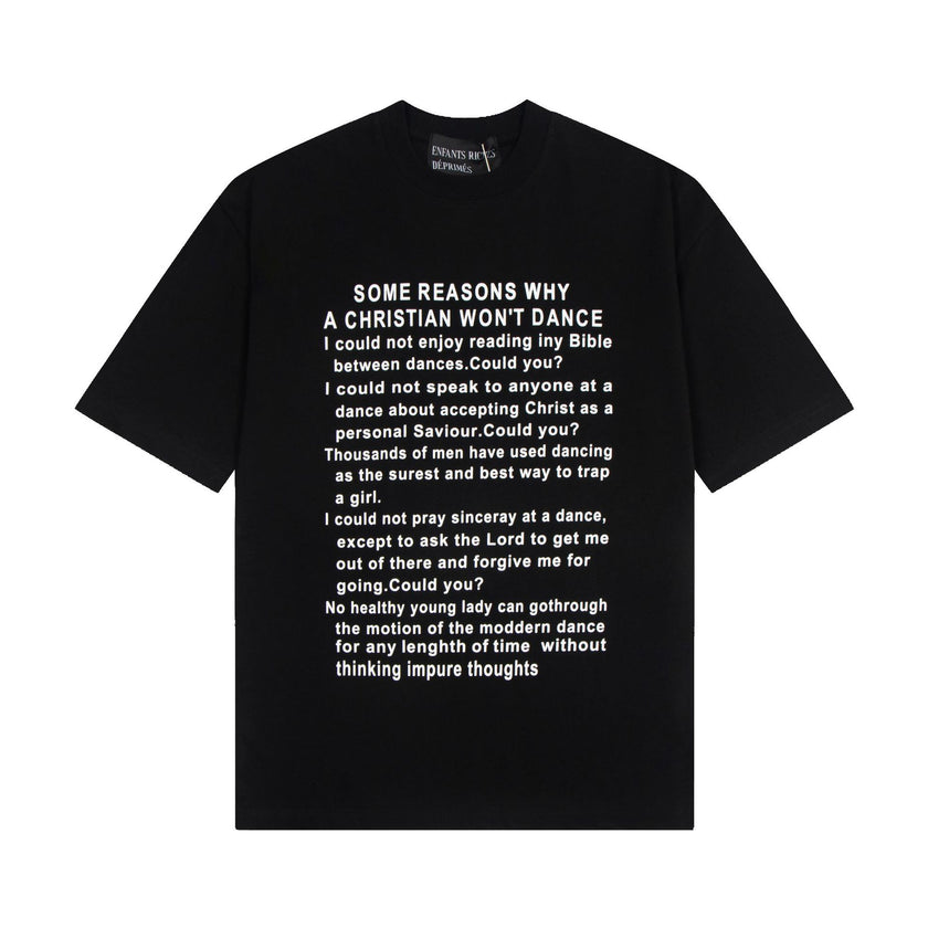 Casual short-sleeved T-shirt, printed cotton