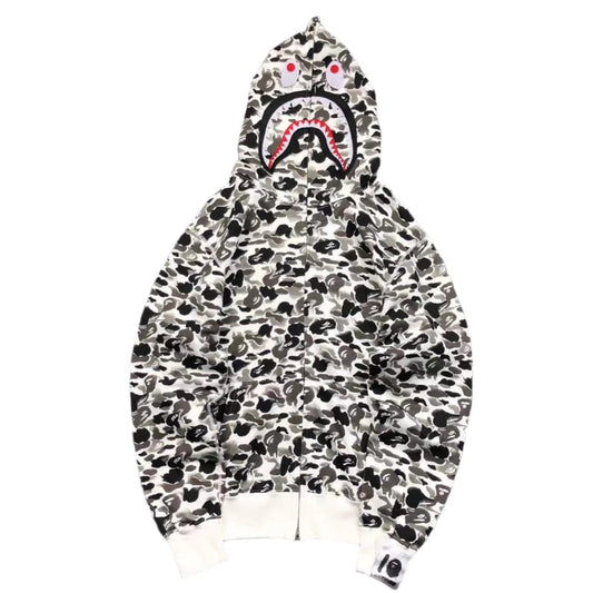 BAPE ABC CAMO SHARK FULL ZIP HOODIE GREY - netstar®