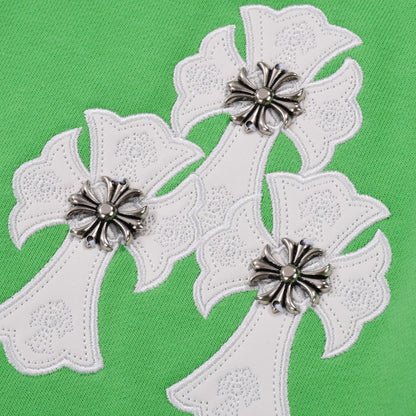 CHROME HEARTS WHITE CROSS PATCH SWEATSHIRT GREEN - netstar®