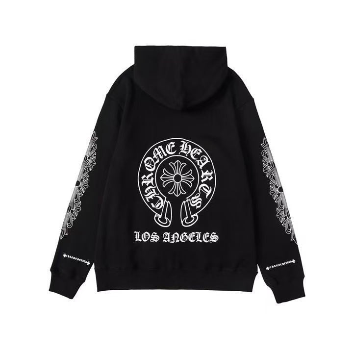 CHROME HEARTS ASYMMETRICAL ZIP HOODIE BLACK - netstar®