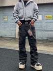 Embroidered Denim Trousers