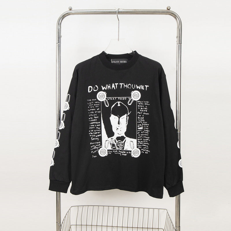 Casual short-sleeved T-shirt, printed cotton