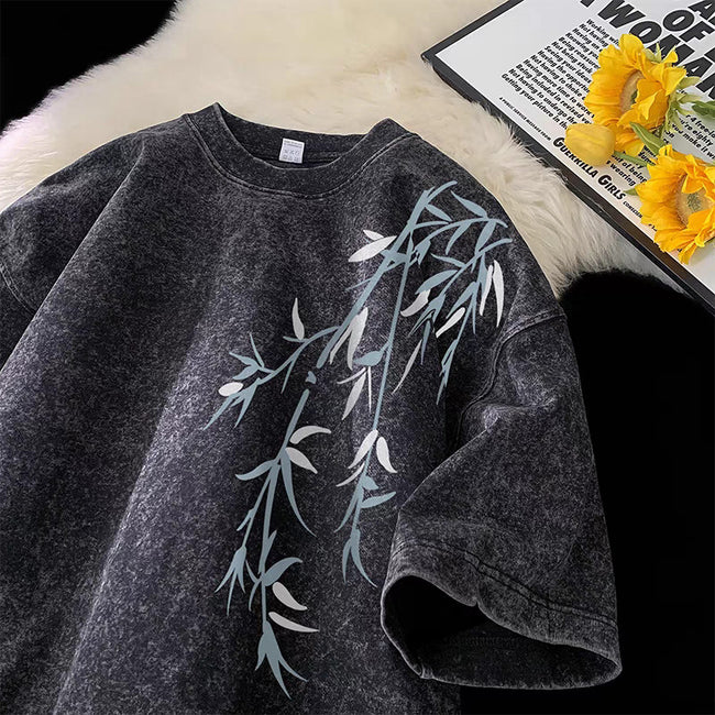 Retro Cotton Print T-shirt