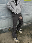 Embroidered Denim Trousers