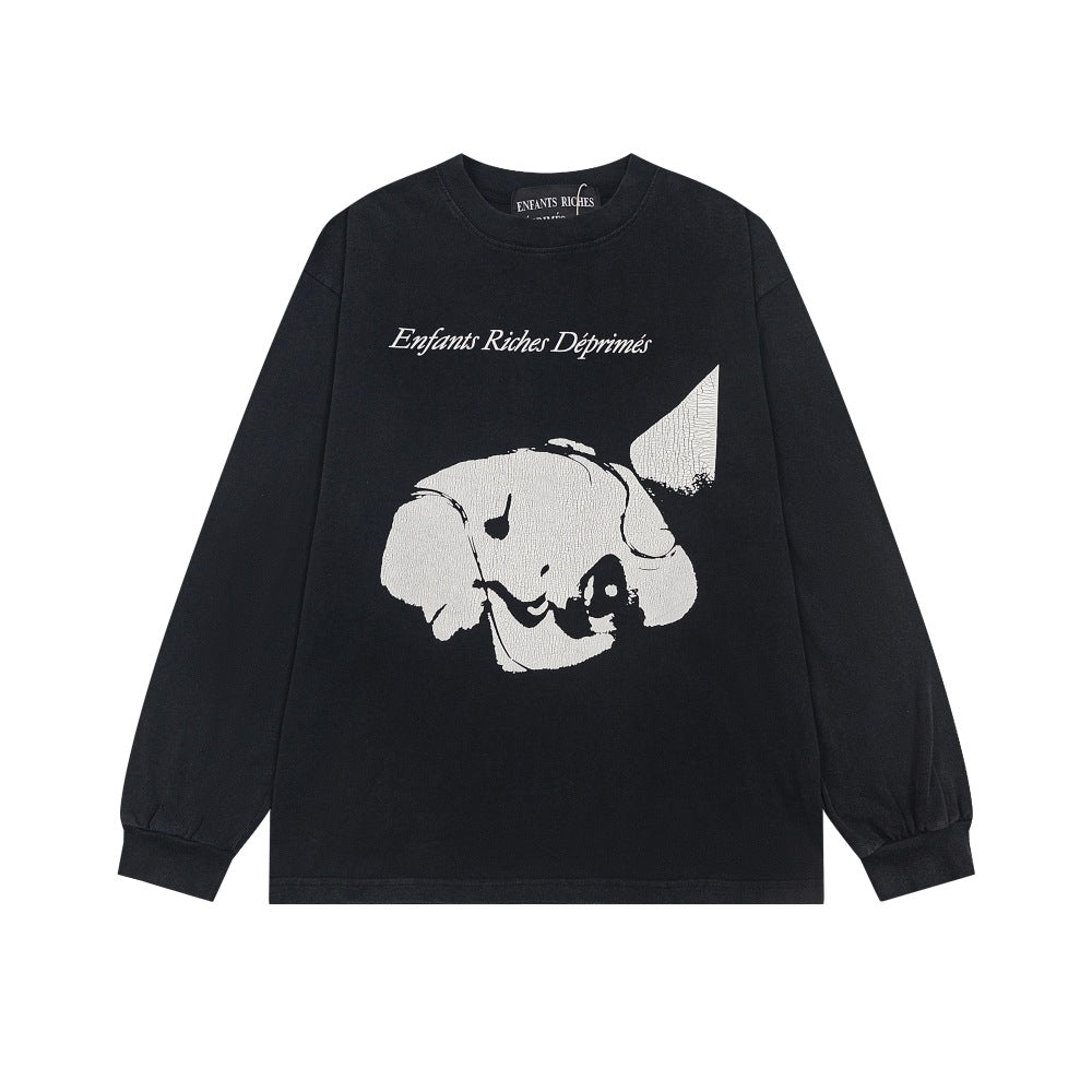 Casual short-sleeved T-shirt, printed cotton