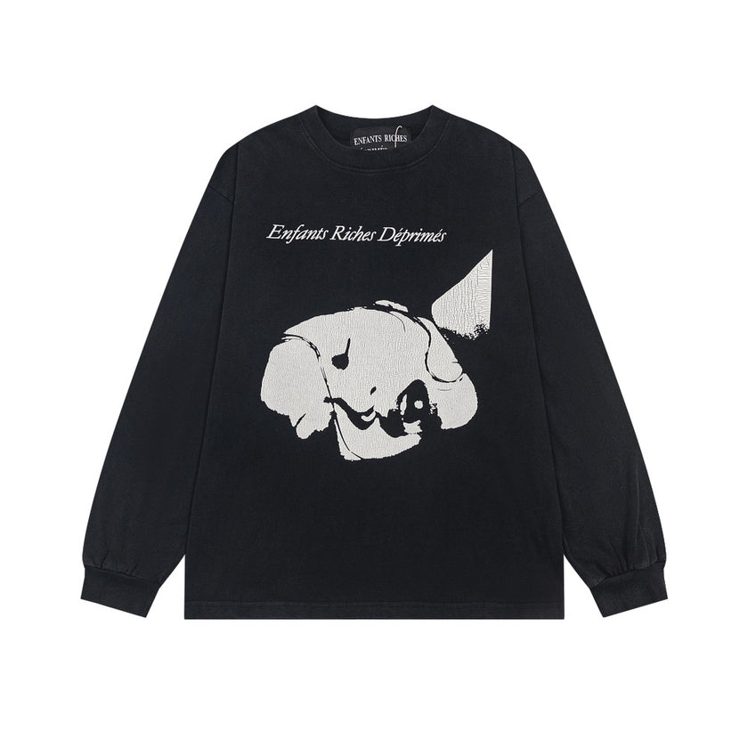 Casual short-sleeved T-shirt, printed cotton