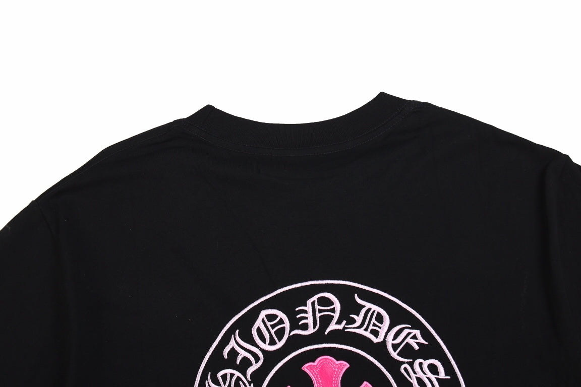 CHROME HEARTS HORSE SHOE LOGO T-SHIRT BLACK PINK - netstar®