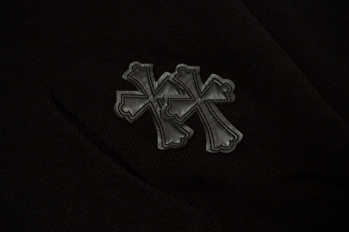 CHROME HEARTS BLACK CROSS PATCH HOODIE BLACK - netstar®