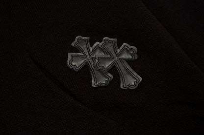CHROME HEARTS BLACK CROSS PATCH HOODIE BLACK - netstar®