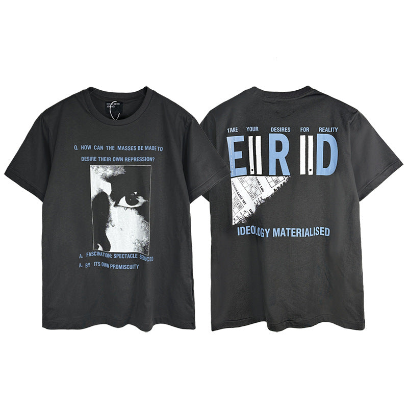 Casual short-sleeved T-shirt, printed cotton