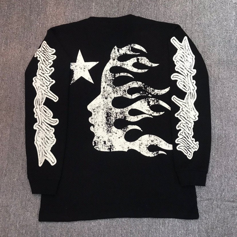 Long Sleeve Printed Cotton T-Shirt