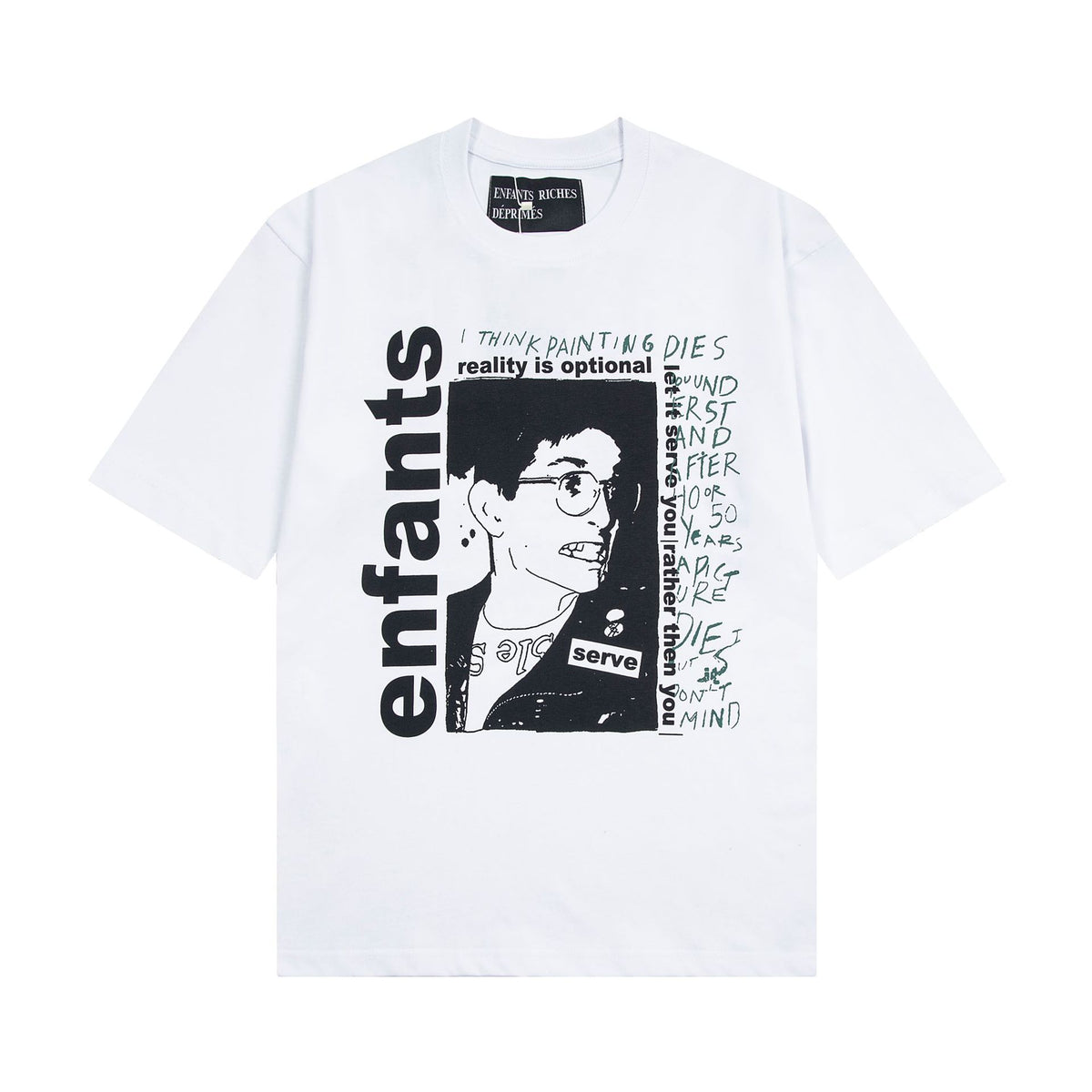 Casual short-sleeved T-shirt, printed cotton