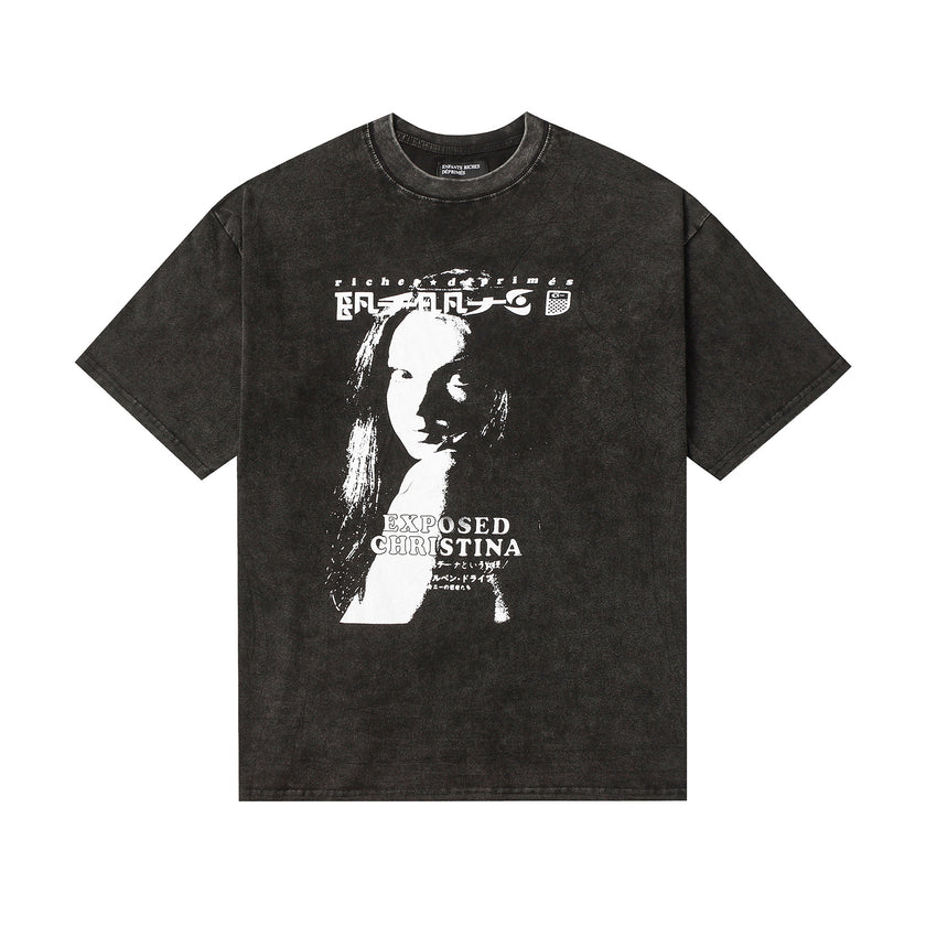 Casual short-sleeved T-shirt, printed cotton