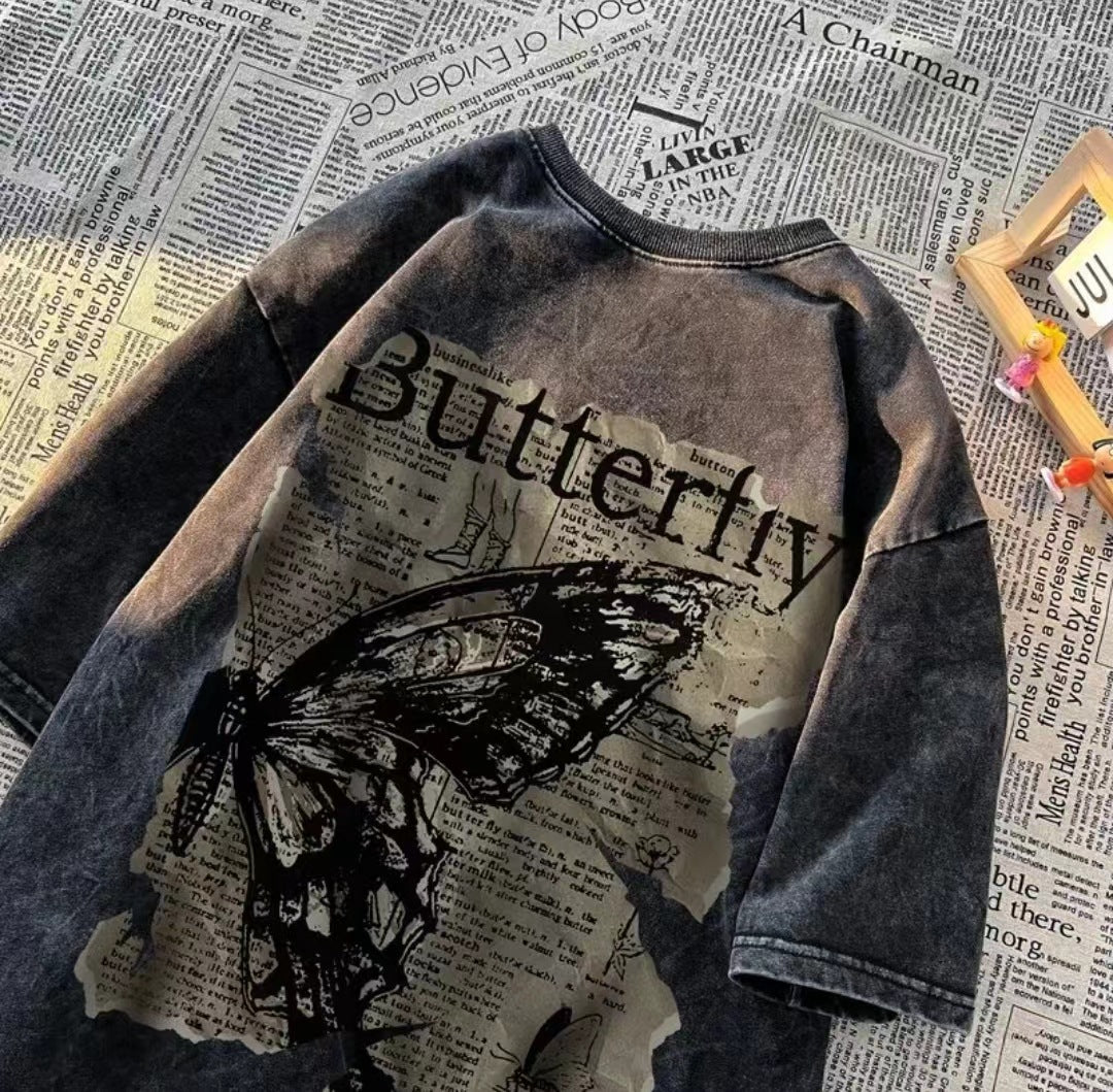 Retro Cotton Print T-shirt