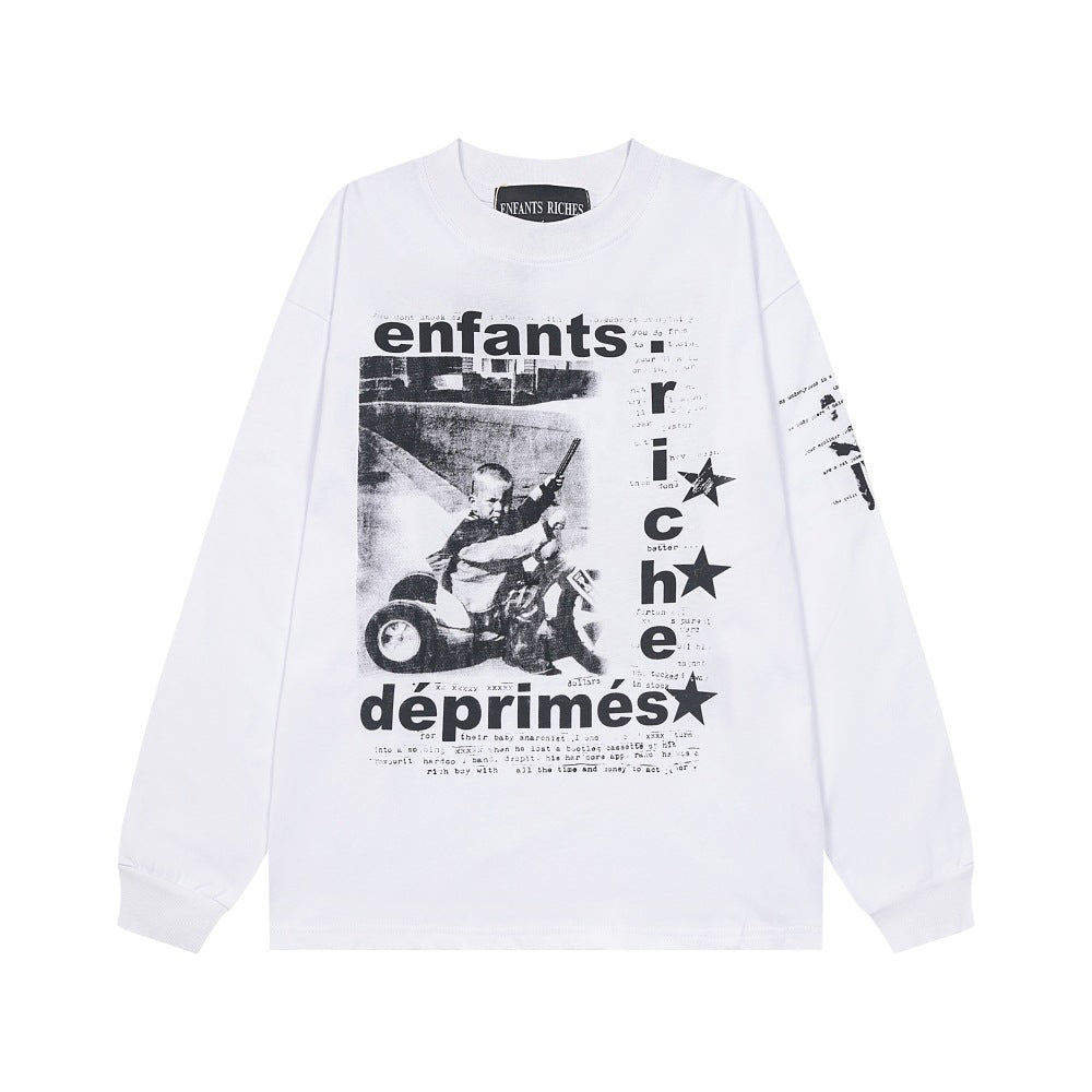 Casual short-sleeved T-shirt, printed cotton