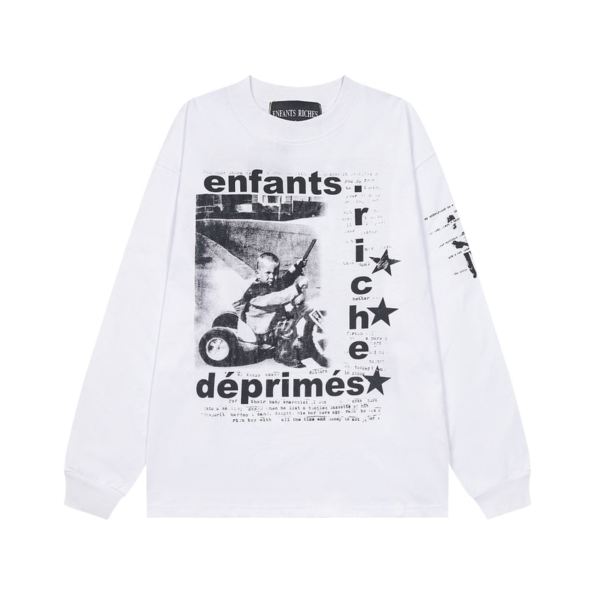 Casual short-sleeved T-shirt, printed cotton