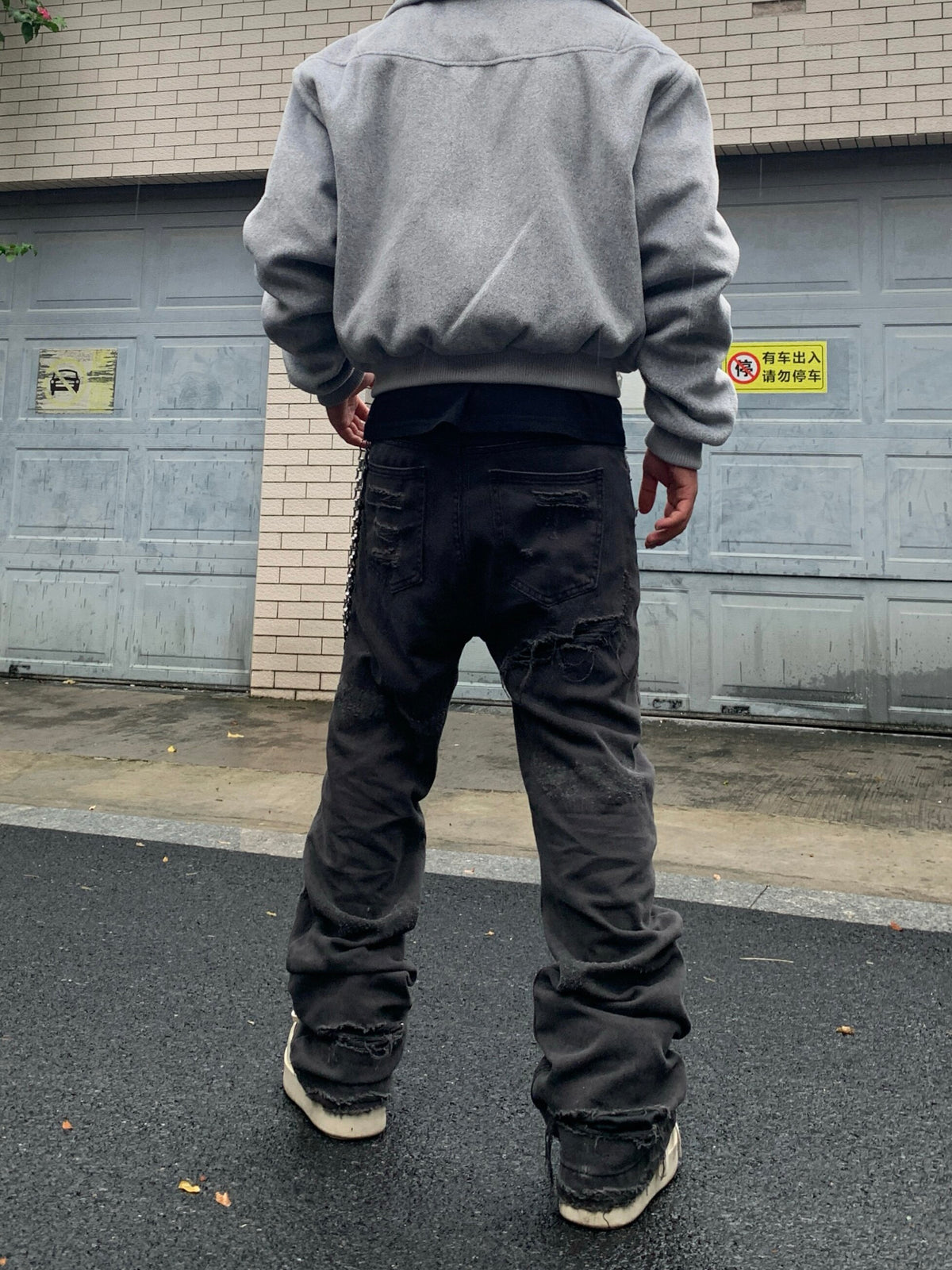 Embroidered Denim Trousers