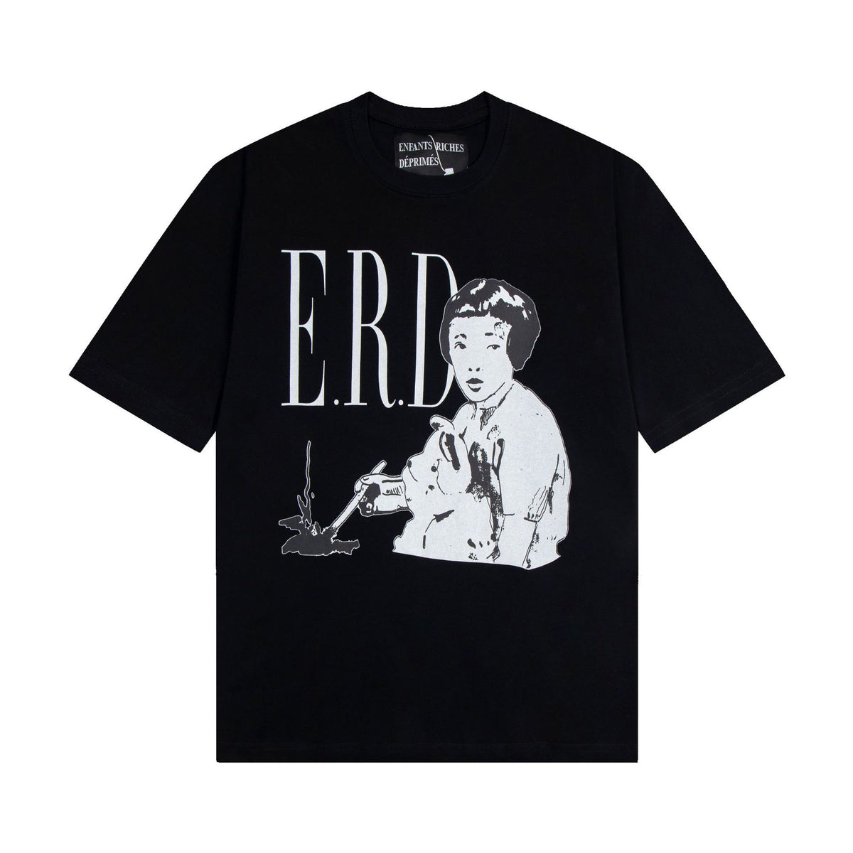 Casual short-sleeved T-shirt, printed cotton