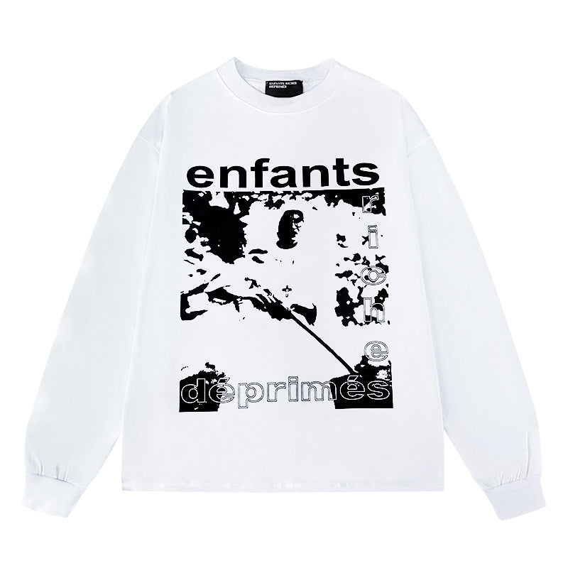 Casual short-sleeved T-shirt, printed cotton