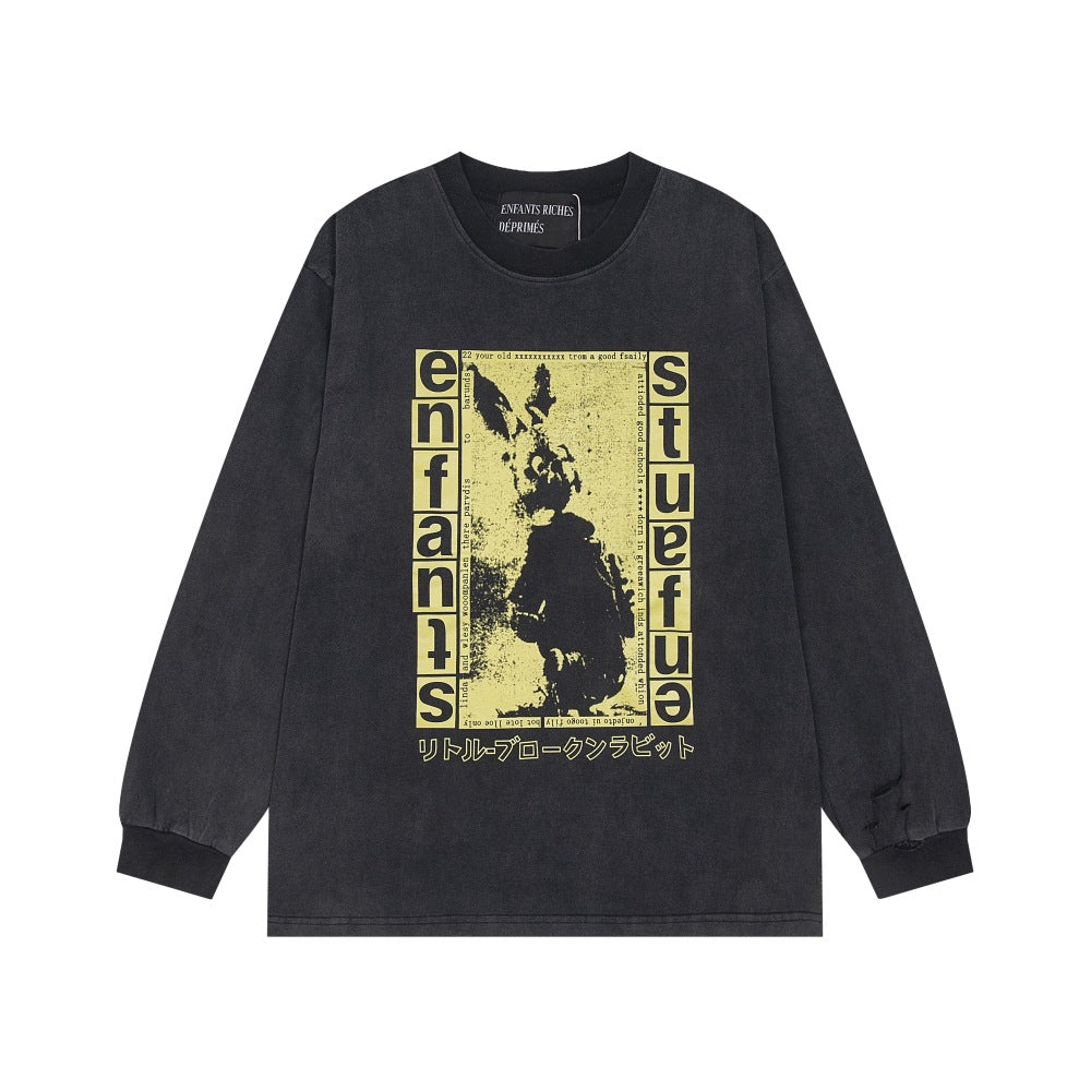 Casual short-sleeved T-shirt, printed cotton
