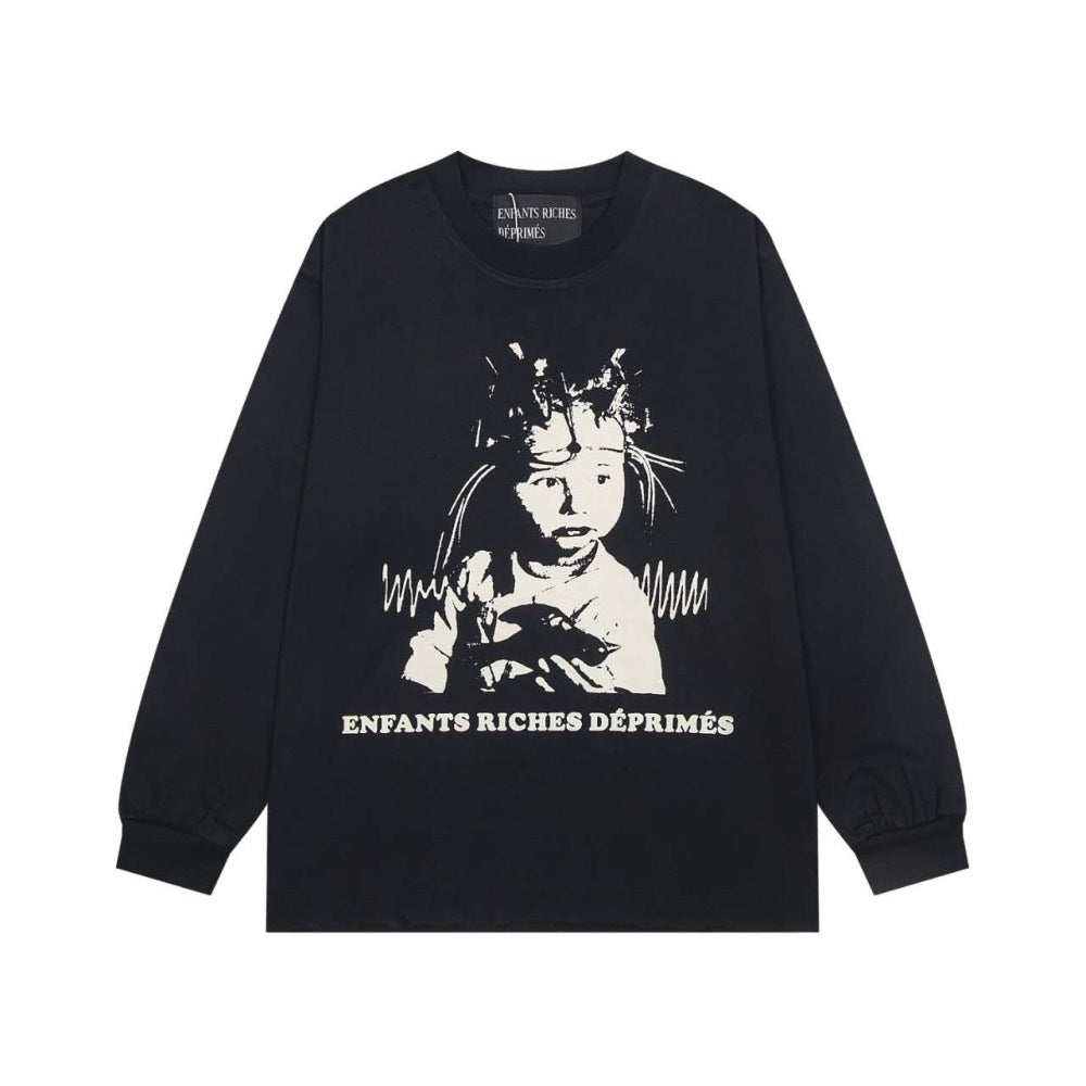 Casual short-sleeved T-shirt, printed cotton