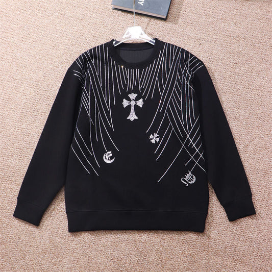 CHROME HEARTS RHINESTONE DESIGN SWEATSHIRT BLACK - netstar®