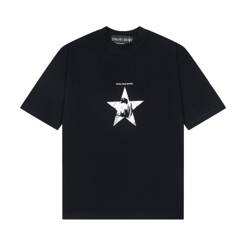 Casual short-sleeved T-shirt, printed cotton
