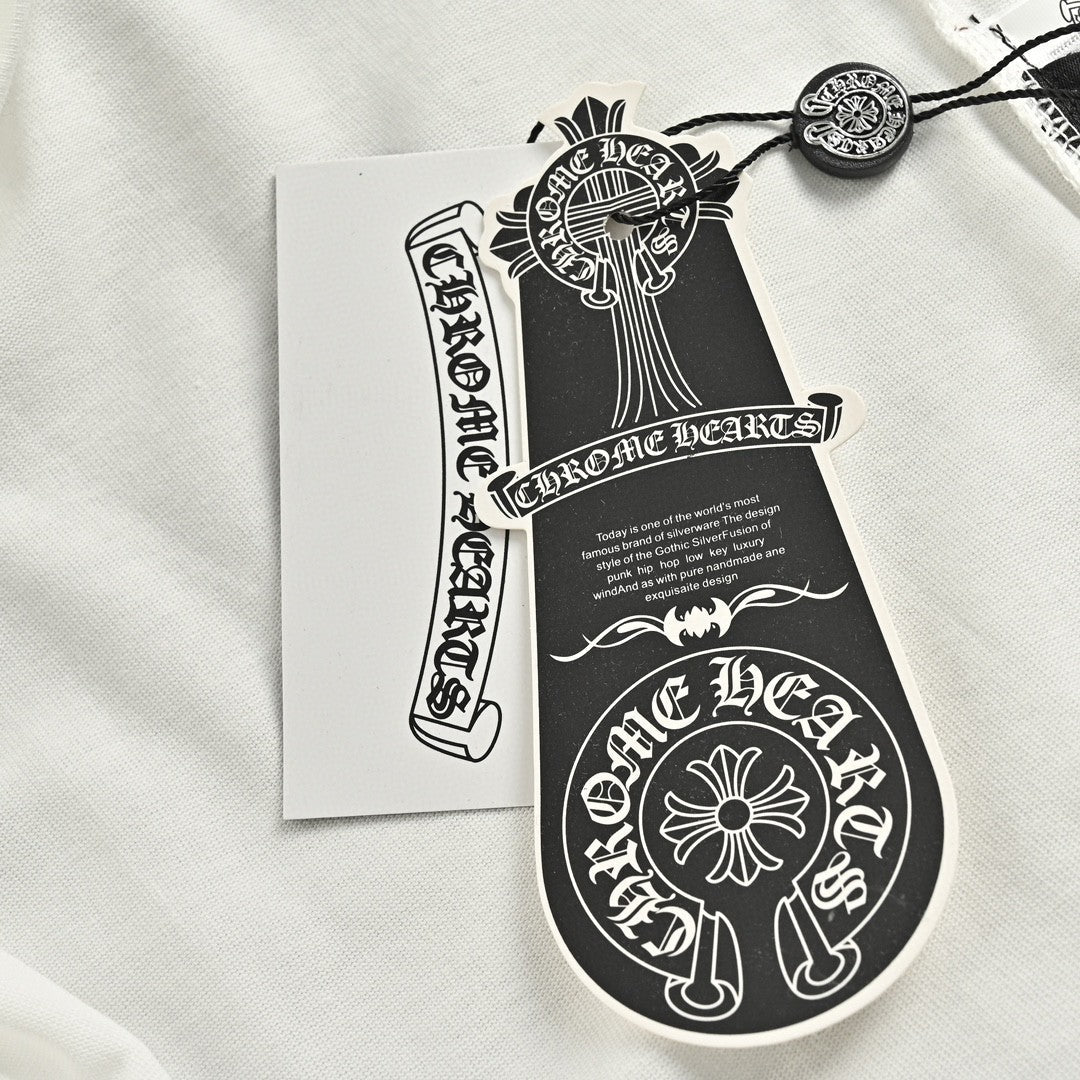 CHROME HEARTS CROSS PATCH COLLAR T-SHIRT WHITE - netstar®