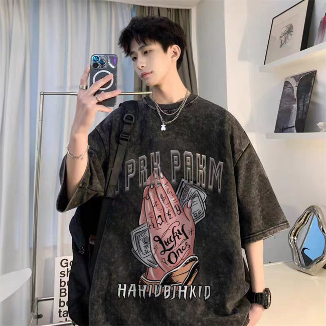 Retro Cotton Print T-shirt