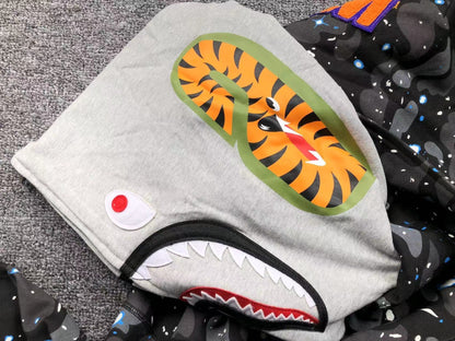 BAPE SPACE CAMO DOUBLE SHARK FULL ZIP HOODIE BLACK - netstar®