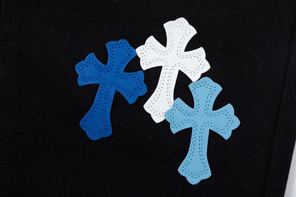 CHROME HEARTS BLUE CROSS PATCH JEANS BLACK - netstar®