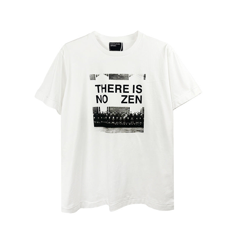 Casual short-sleeved T-shirt, printed cotton