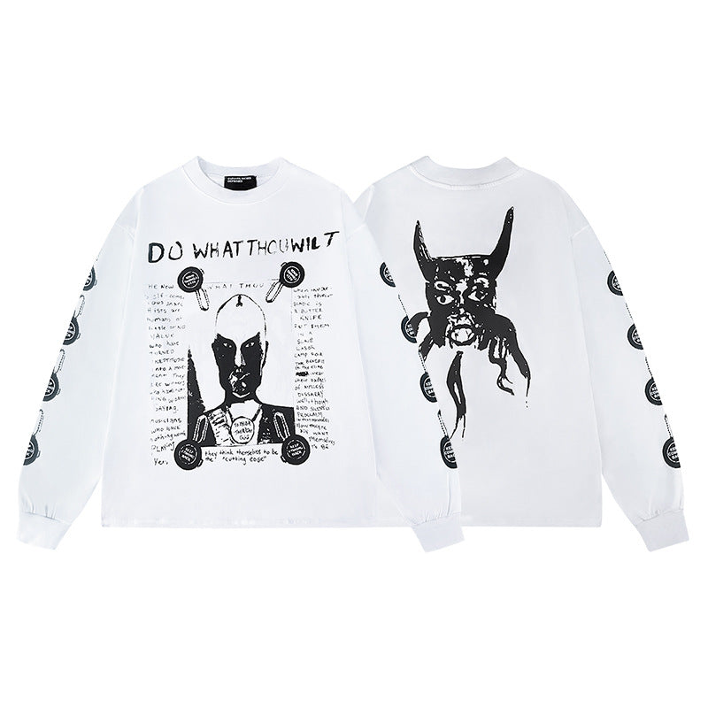 Casual short-sleeved T-shirt, printed cotton