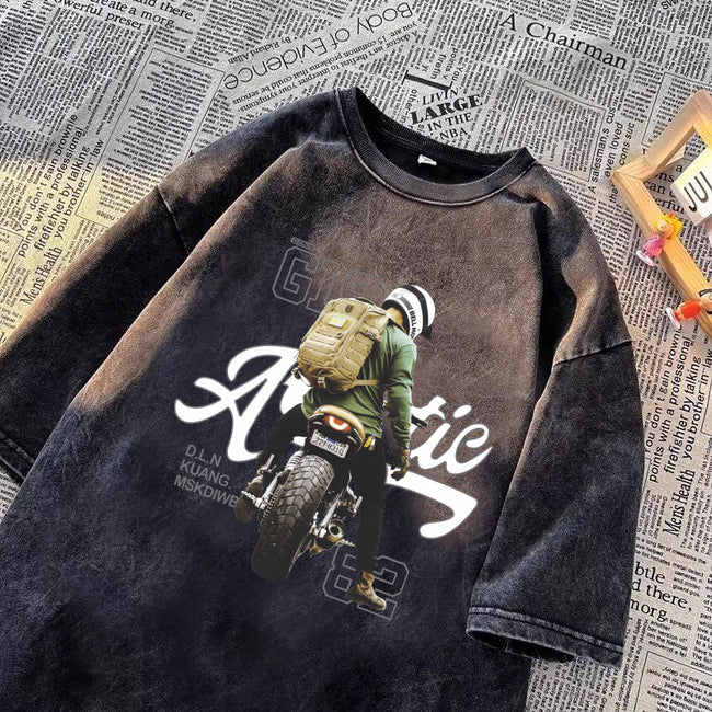 Retro Cotton Print T-shirt