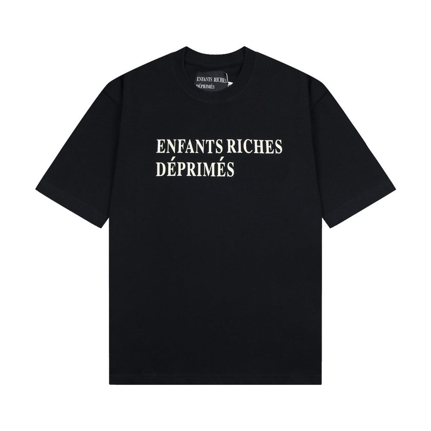 Casual short-sleeved T-shirt, printed cotton