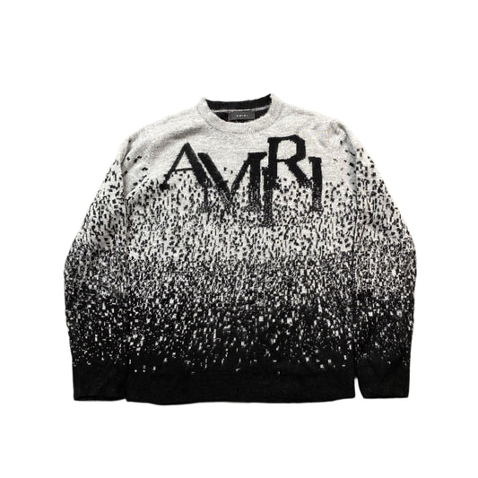 AMIRI STAGGERED GRADIANT CREWNECK GREY - netstar®