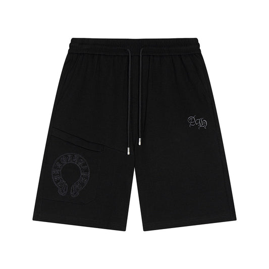 CHROME HEARTS HORSE SHOE LOGO SHORTS BLACK - netstar®