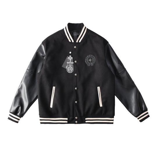 CHROME HEARTS HORSE SHOE LOGO VARSITY JACKET BLACK - netstar®