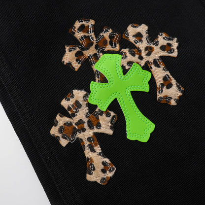 CHROME HEARTS JEANS BLACK GREEN LEOPARD - netstar®