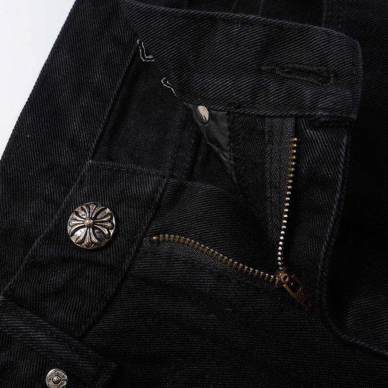 CHROME HEARTS JEANS BLACK GREEN LEOPARD - netstar®